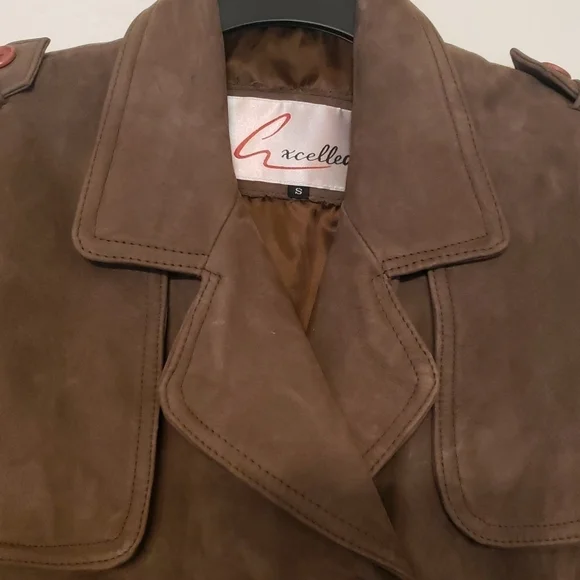 Vintage 100% Suede Trench Coat - Picture 3 of 9